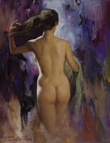 1997 - Nude - Painting by © Ou Chujian - AmorArt
