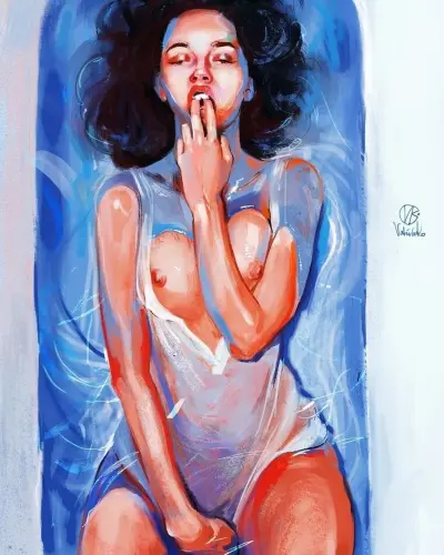 Acqua Blu - Watercolor by © Valeria Ko - AmorArt