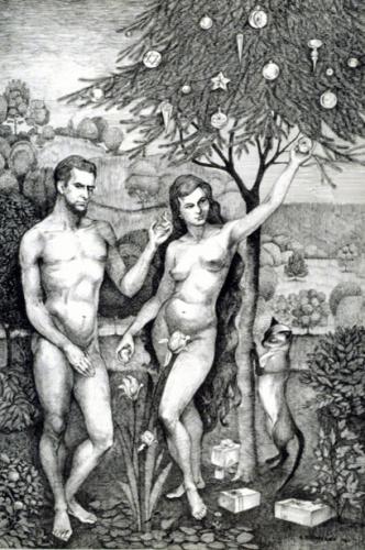 Adam  Eve - Artwork by © Betty Dodson - AmorArt
