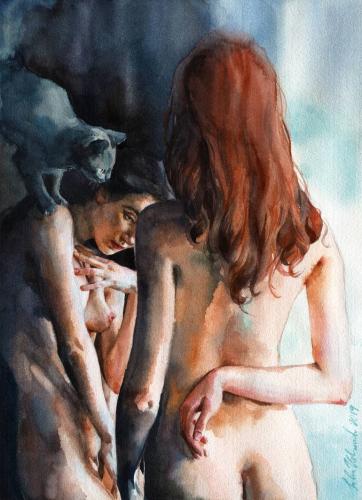 Adult games - Painting by © Julia Ustinovich