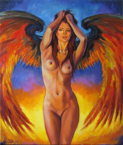Angel - Original Painting by © Kostiantyn Shyptia - AmorArt 