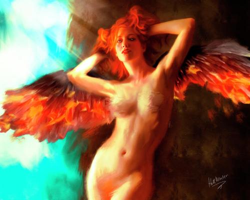 Angel woman - Digital Painting by © Hell Winter