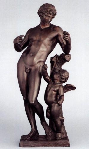 Apollo e Cupido di Francois DuquesnoyFrançois Duquesnoy (Bruxelles, Belgio, 1597-1643) è stato un eccezionale scultore barocco il cui stile, più sobrio, si opponeva alla teatralità del Bernini. Nonostante ciò lavorò sotto i suoi ordini alla decorazione del famoso baldacchino di San PIetro a Roma.