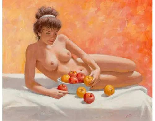 Apples and Oranges - Painting oil on canvas by © Arthur Saron Sarnoff - AmorArt