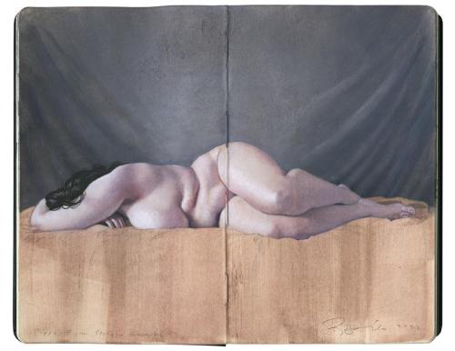 Artwork by © Reuben Negròn - Altri Lavori - Poppy (Figure Study in Gouache) - AmorArt