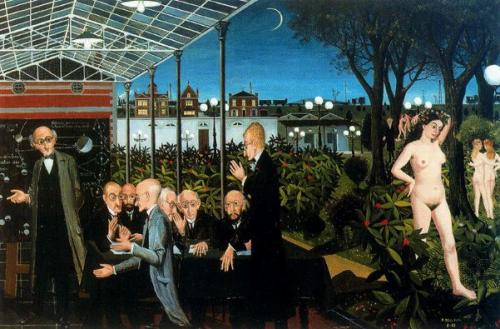 Astronomers - Oil Painting by © Paul Delvaux - AmorArt