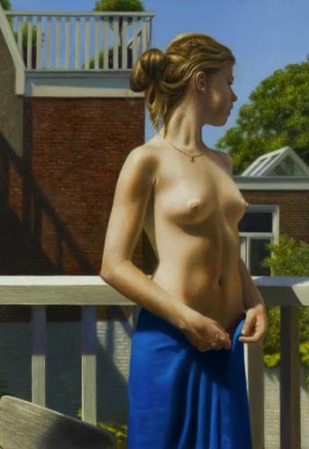 Balcony - Painting oil on wood by © Herman Tulp - AmorArt