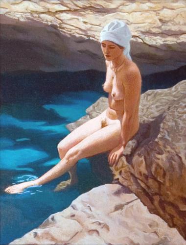 Bather with Turban 2007 49 x 39 cm - Painting by © Michael Gorman - AmorArt