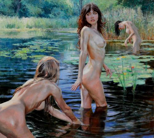 Bathers - Painting by © Eric Wallis - AmorArt