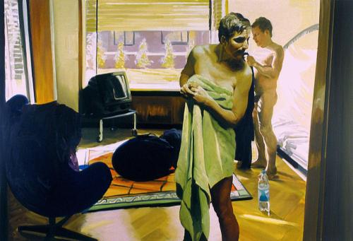 Bedroom, Scene #4, You Leave Your Lover to Answer the Phone, 2004 - Painting Oil on linen by © Eric Fischl - AmorArt