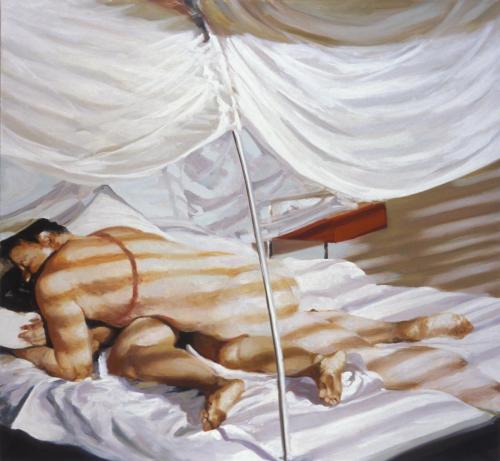 Bedroom, Scene #5,The Earth Rolls Over You, 2004 - Painting Oil on linen by © Eric Fischl - AmorArt