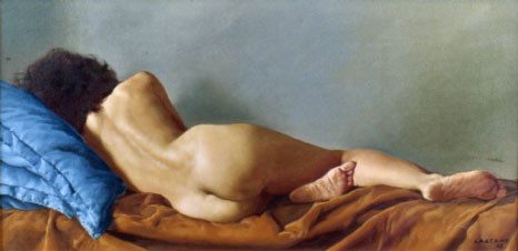 “Blandura” . óleo sobre lienzo . 30 x 60 cm . 2003 - Painting by © Juan Lascano - AmorArt
