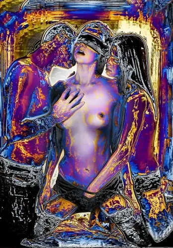 Blindfold threesome fantasy - Digital Art by © H. Samarel - AmorArt