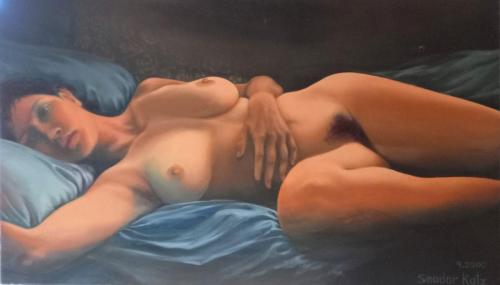 Blue Silk. 2000 - Painting by © Smadar Katz - AmorArt