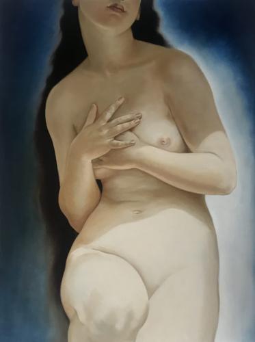 Body 3 - Oil on paper on board painting by © Odette Scapin - AmorArt