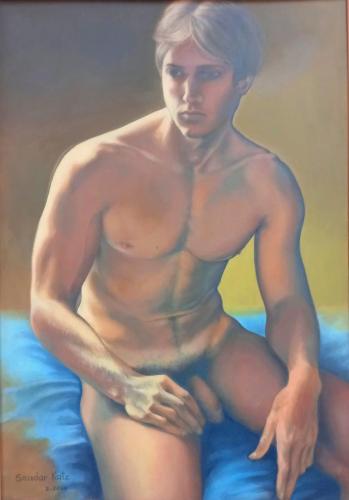 Boy on blue. 2000 - Painting by © Smadar Katz - AmorArt