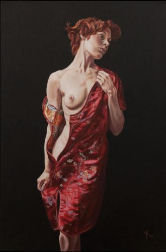 CHINESE DRESS - Painting Acrylic on canvas by © Simon Whittle - AmorArt