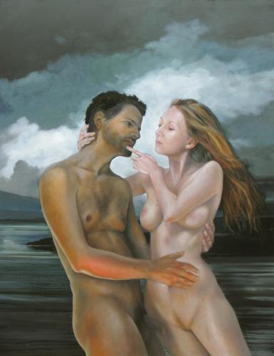 Cacciata dal Paradiso, Adamo ed Eva - Painting Oil on canvas by © Henning von Gierke - AmorArt