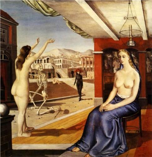 Call - Oil Painting by © Paul Delvaux - AmorArt