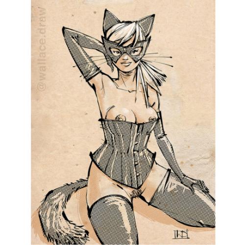 Cat girl in a corset