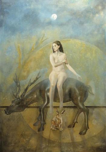 Chang'e - Painting Oil on canvas by © Henning von Gierke - AmorArt