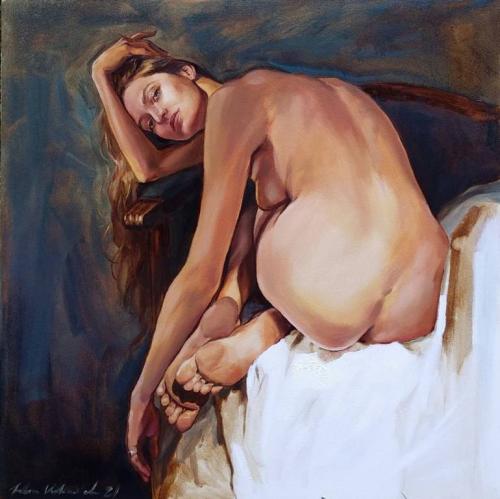 Classical nude - Painting by © Julia Ustinovich