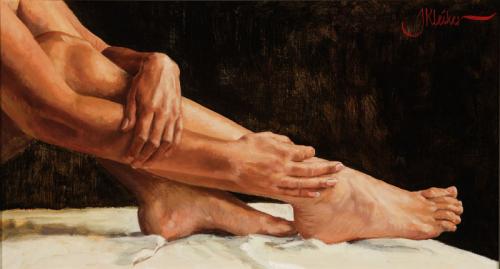 Con mani e piedi - Dipinto ad olio by © Jannes Kleiker - AmorArt