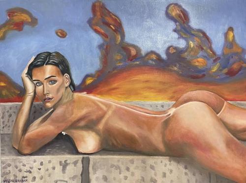 Cuerpo y alma - Painting oil on canvas by © Nestor Abramo Hernandez - AmorArt