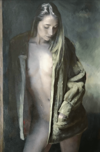 DESTINY OF THE WORDS - Nude and erotic original painting by © William Oxer - AmorArt