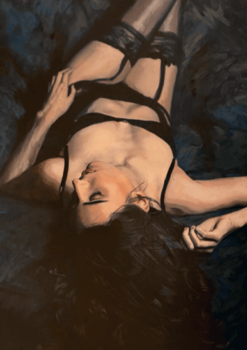 DIVINE ELEGANCE - Nude and erotic original painting by © William Oxer - AmorArt