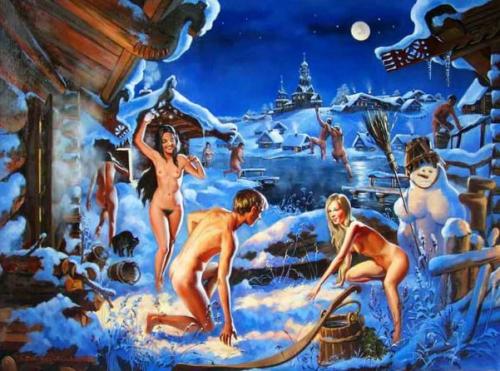 Dark blue happiness moonlight nights - Vera Donskaya-Khilko Artwork © AmorArt<br><br>Vera Donskaya-Khilko è nato a Leningrado nel 1964 Dice di se stessa: 