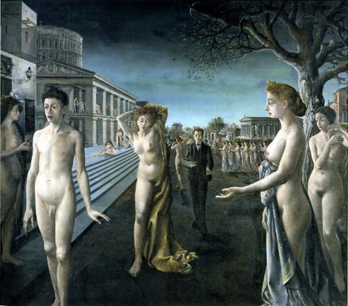 Dawn Over The City - Oil Painting by © Paul Delvaux - AmorArt