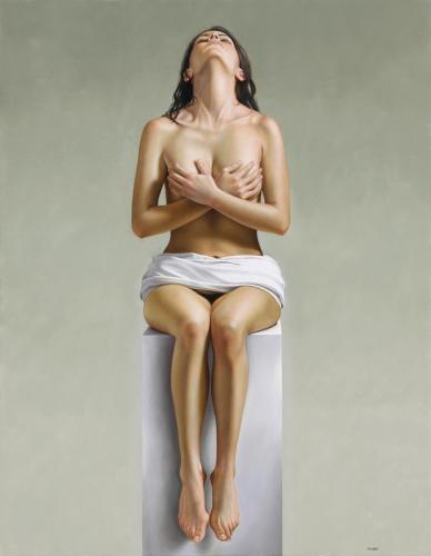 Deidad Femenina - Hyperrealist Painting by © Omar Ortiz - AmorArt