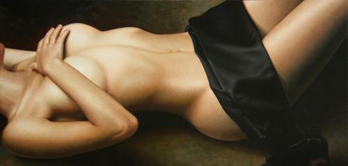 Desnudez II - Hyperrealist Painting by © Omar Ortiz - AmorArt