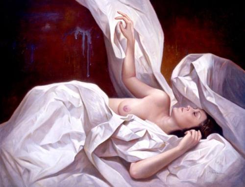 Desnudo sobre papel blanc - Artwork by © Soledad Fernadez - AmorArt