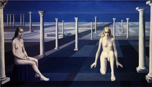 Dialogue - Oil Painting by © Paul Delvaux - AmorArt