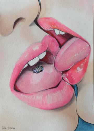 Diamond kiss - Painting by © Lulu Amere - AmorArt