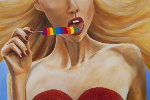 Dorothy's Rainbow - Painting oil on canvas by © Tatiana von Tauber - AmorArt