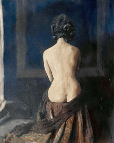 ETUDE - Nude and erotic original painting by © William Oxer - AmorArt
