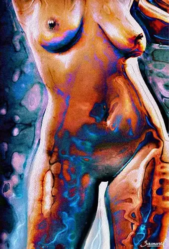 Eden Black Nude - Digital Art by © H. Samarel - AmorArt