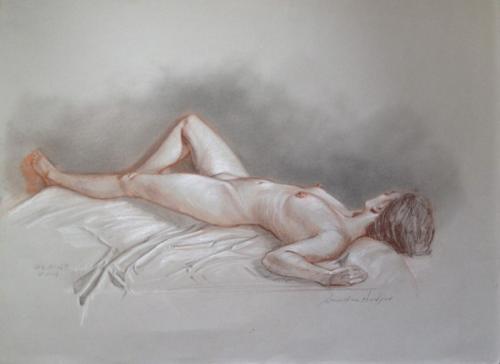 Elaine Reclined - Drawing by © Snowden Hodges - AmorArt