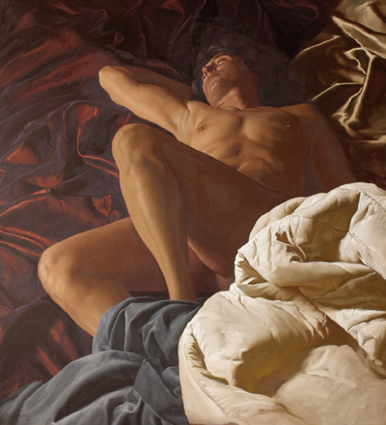 Entretelones . óleo sobre lienzo . 110 x 100 cm . 2011 - Painting by © Juan Lascano - AmorArt