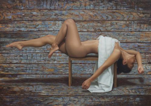 Equilibrio - Hyperrealist Painting by © Omar Ortiz - AmorArt