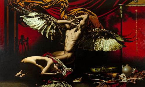 Eros and Psyche. canvas-oil , 180x300cm. 2017-19 - Pianitng by © Alexey Golovin - AmorArt