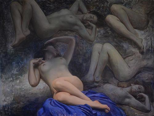 Estudos de nus - Painting oil on canvas by © Antonio Macedo - AmorArt