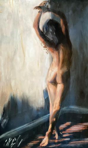FIGURE OF EIGHT - Nude and erotic original painting by © William Oxer - AmorArt