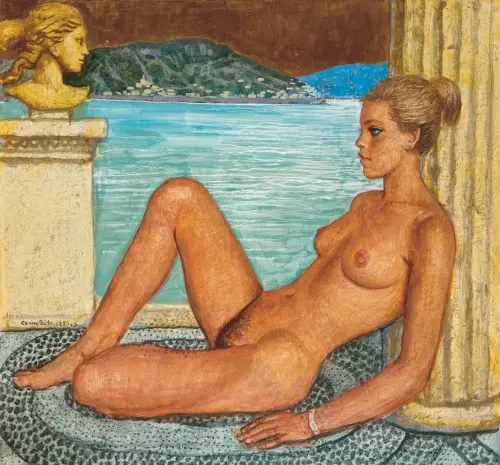 Female Nude, 1987 - Painting by © Béla Czene - AmorArt