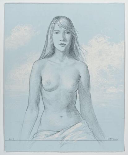 Femen Flora (Sarah) - Pencil and chalk by © Patricia Watwood - AmorArt