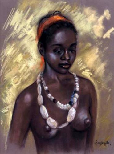 Femme noire au collier