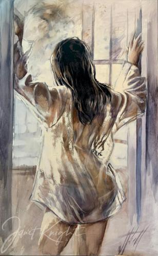 Figurative collection 'Window To the Future' - Painting oil on canvas by © Janet Knight - AmorArt
